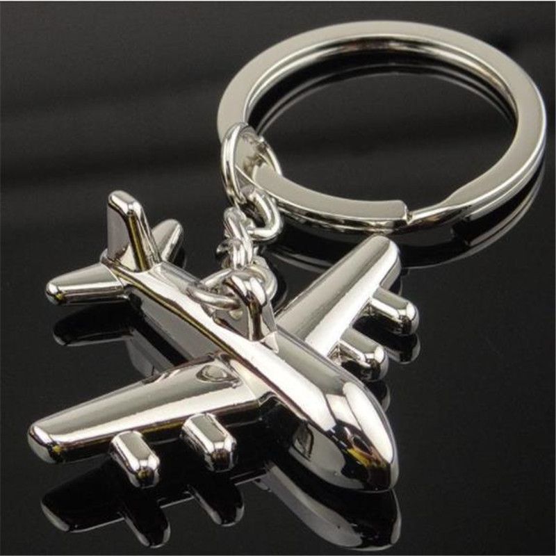 Plane Shaped Key Ring Civil Aviation Aircraft Key Chain Helicopter Kay