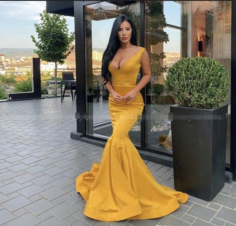 mustard color long dress
