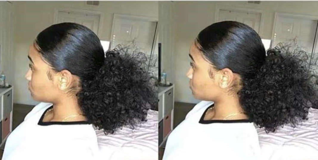 Kinky Curly Wraps Around Ponytail Hairpiece Natural Black Hair