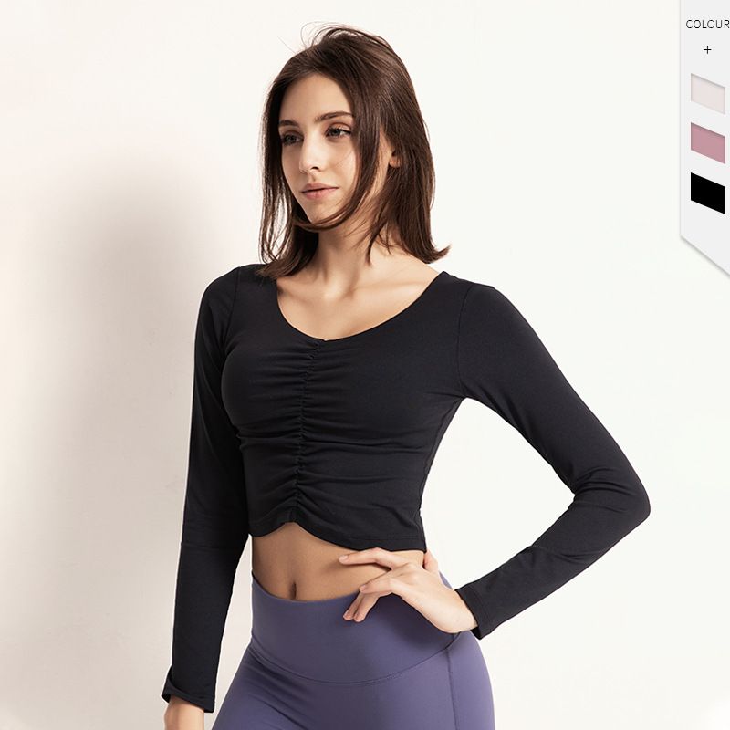 crop top deportivo manga larga