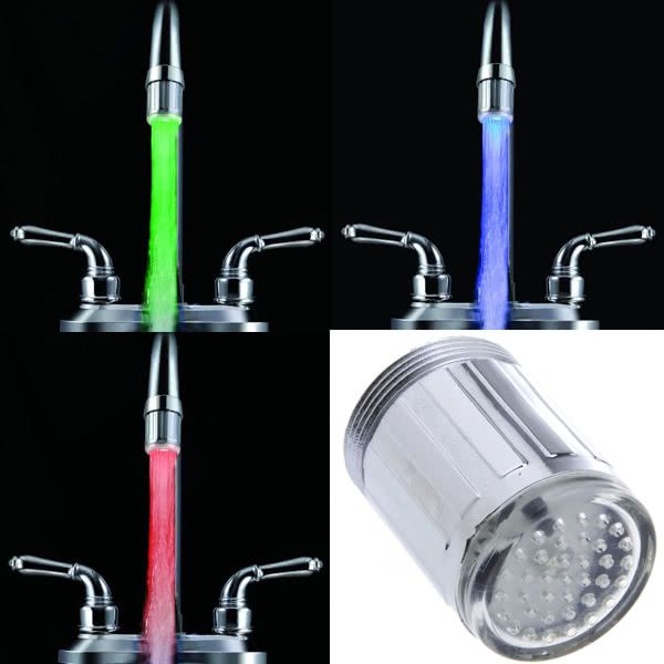 2020 Changing Glow Light Up Led Kitchen Faucet Shower Tap Novelty