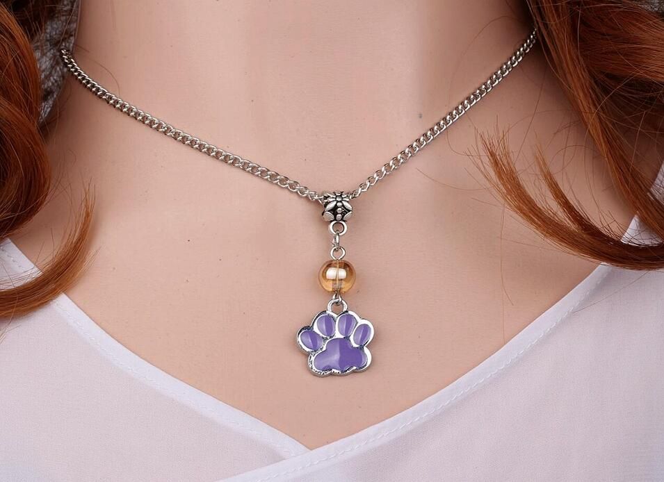Femmes Animal Amant animal pied Chat Chien Paw Print Collier Pendentif Chaîne meilleur ami Femmes Animal Amant animal pied Chat Chien Paw Print Collier Pendentif Chaîne meilleur ami