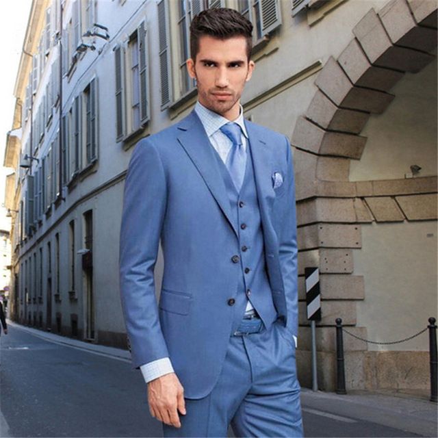 Compra Promoción De Año Nuevo De Alta Calidad De Los Hombres Formales Slim  Fit Traje Vestido De Cena Del Banquete De Boda 3 Unidades Chaquetas +  Pantalones + Chaleco Barato | Entrega