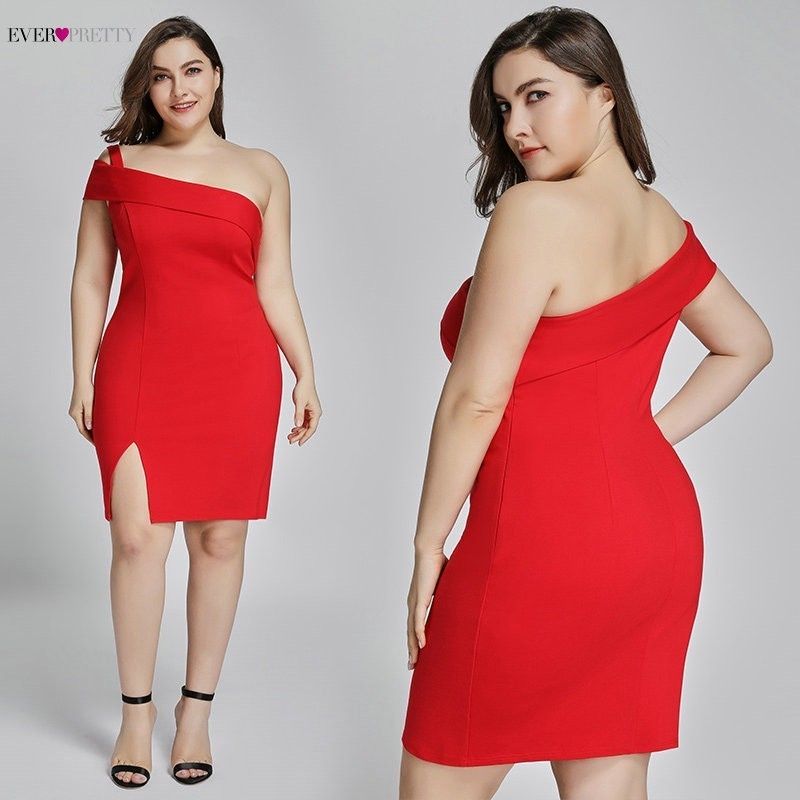 vestido plus size vermelho curto