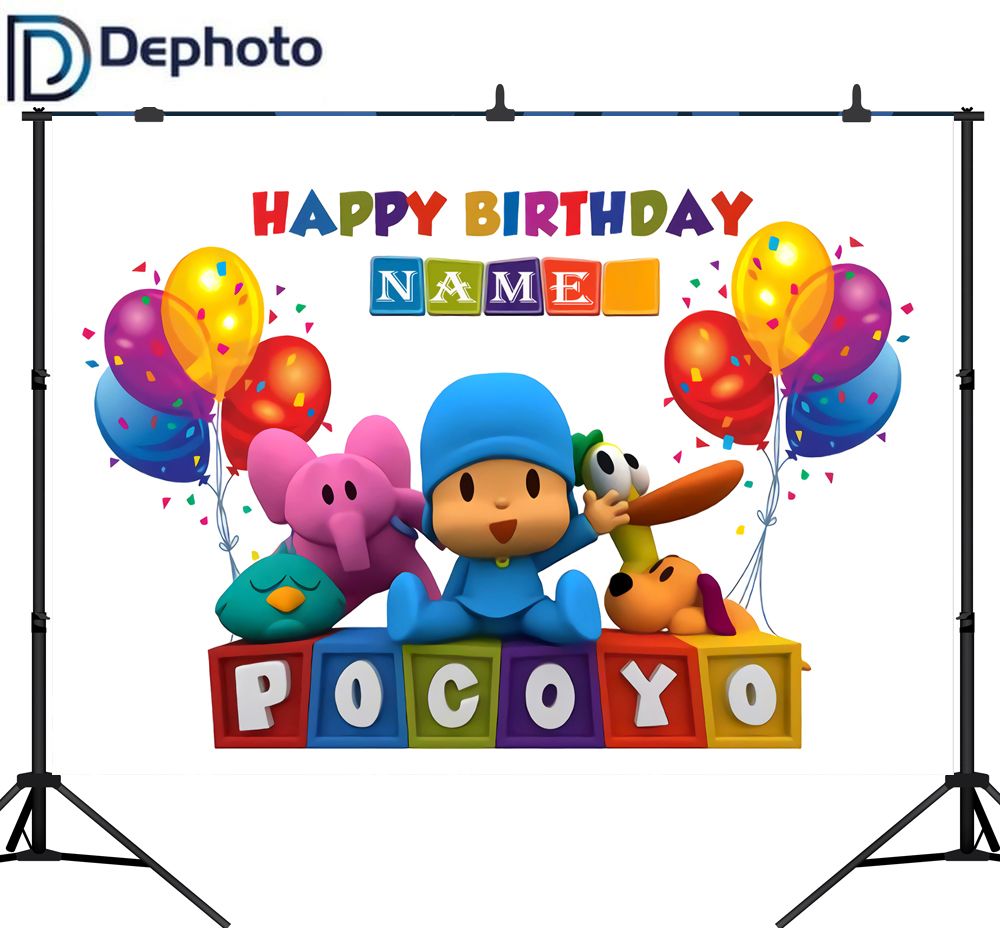 Fotografia dephoto Contexto dos desenhos animados Personagens festa de  aniversário do Pocoyo Bebé Criança colorida foto