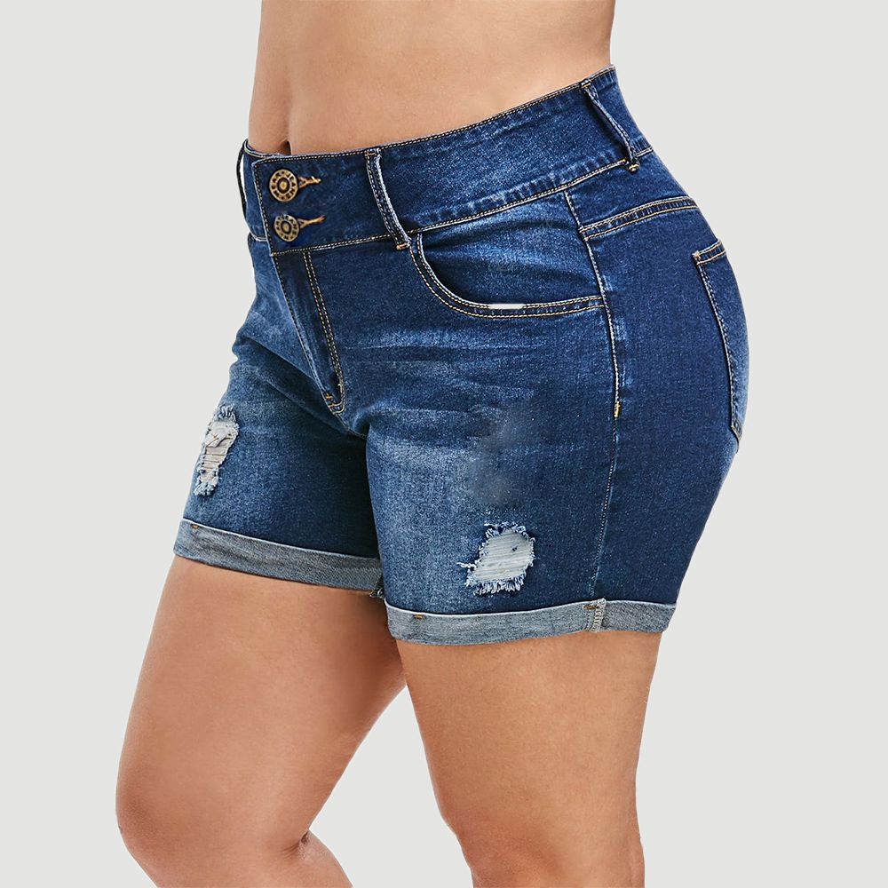 cheap plus size denim shorts