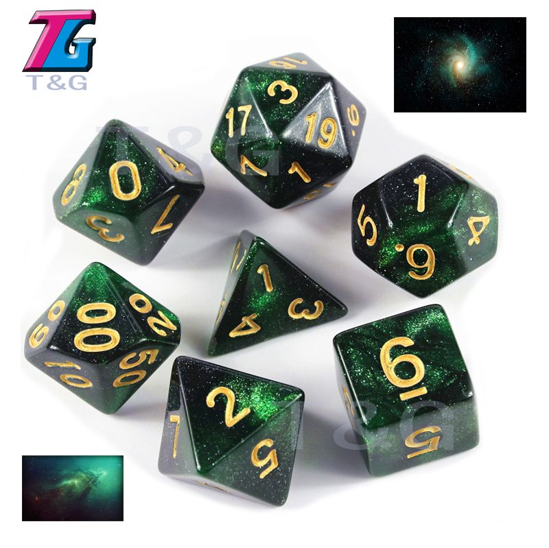 2020 Multi Colored Dice Set Galaxy Effect D4 D20 Dnd Dice Sets Dungeons And Dragons Board Game From Tg Wholesale 2 12 Dhgate Com