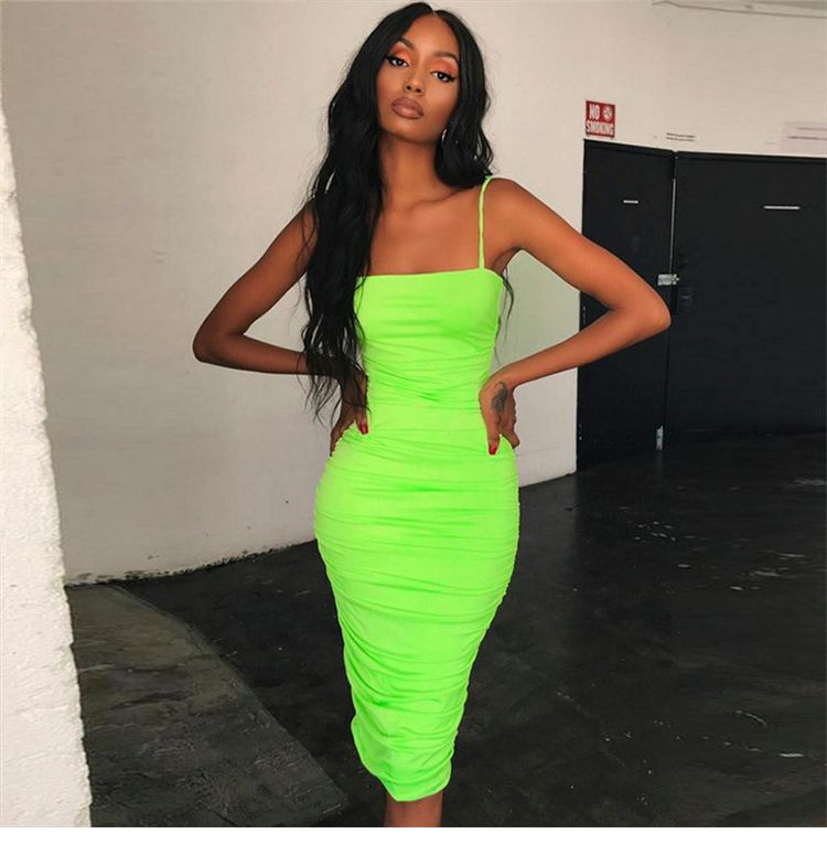 Neon green color dress Clearance