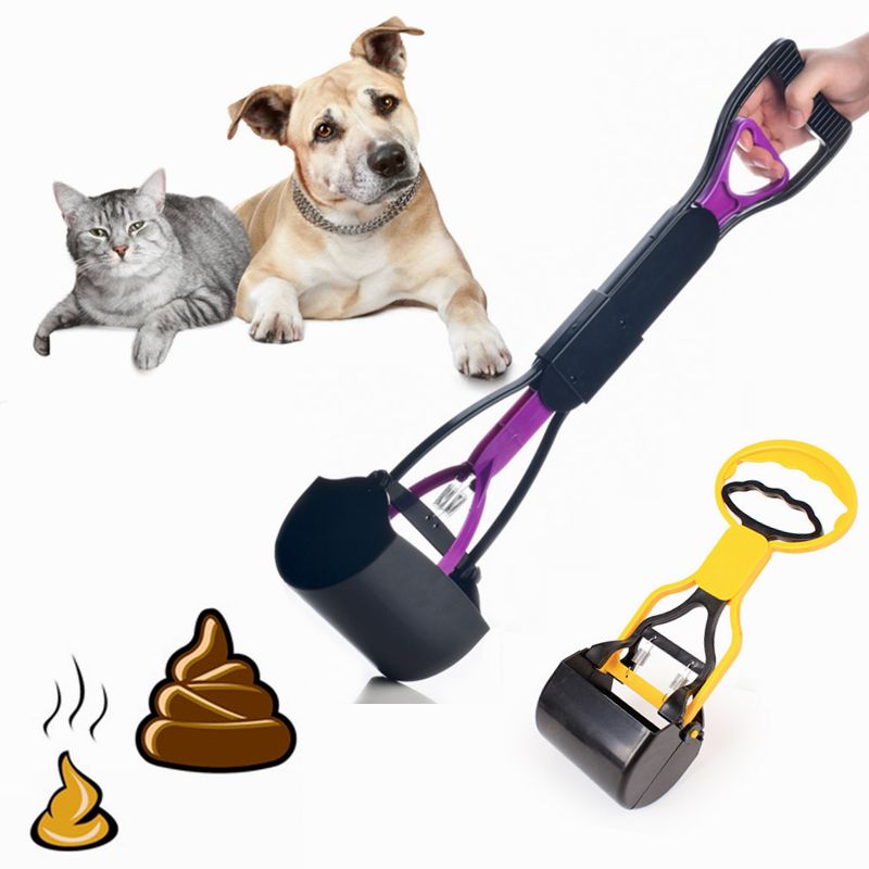 Lengthened Handle Pet Dog Pooper Scooper Jaw Poop Cleaner Waste Litter