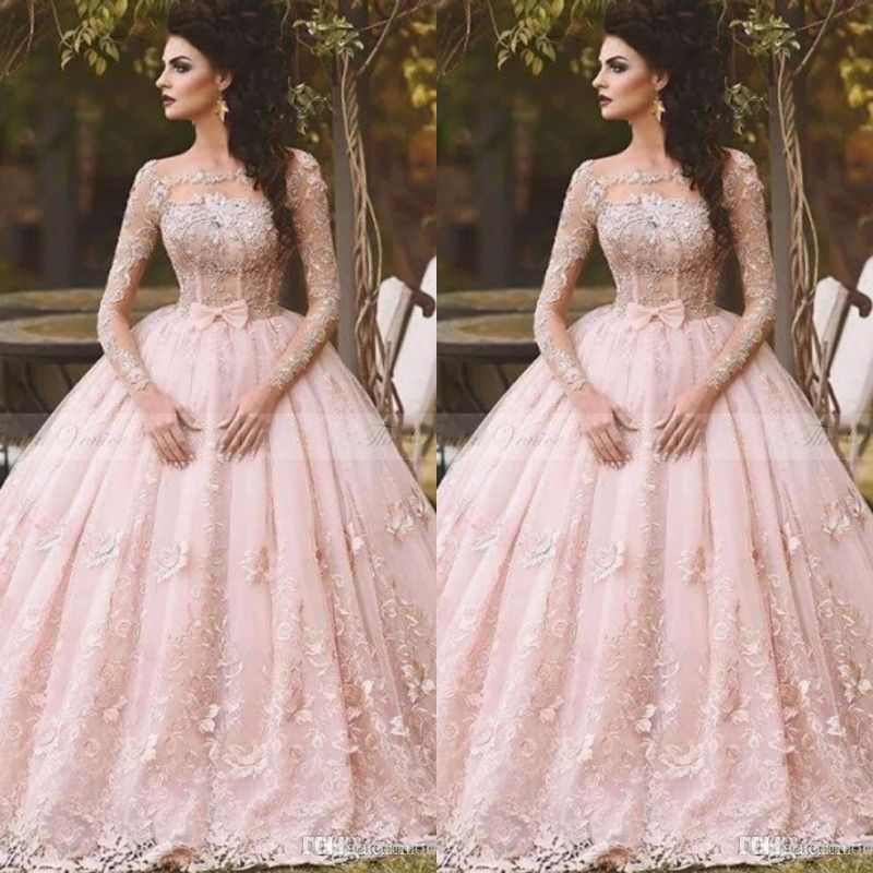 blush pink long gown