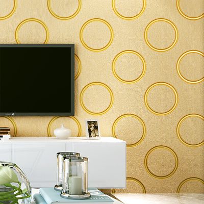 Modern Minimalist 3d Circle Wallpaper Green Suede Non Woven Bedroom Living Room Tv Background Wall Paper Background Images Wallpaper Free Background