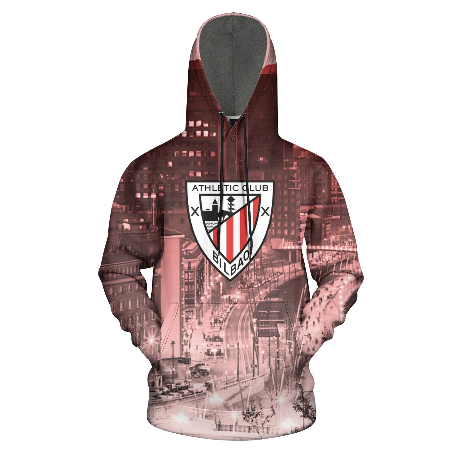 Athletic de Bilbao Los Leones ATH rojo clásico de los hombres sudaderas con capucha algodón