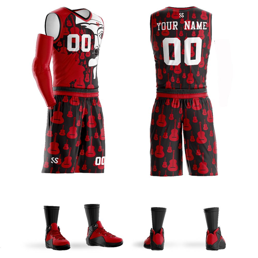 sublimation basketball jersey design red