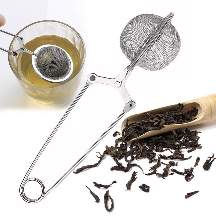Infusor de té malla de acero inoxidable bola de té té infusor colador filtros filtros filtros de café Filtro de café Difusor de intervalo de té con gancho de cadena extendida para té de hoja suelta 