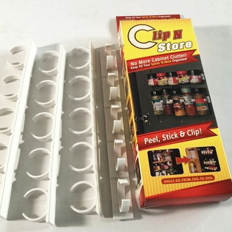 2019 Wall Mount Ingredient Spice Bottle Rack Plastic Clip