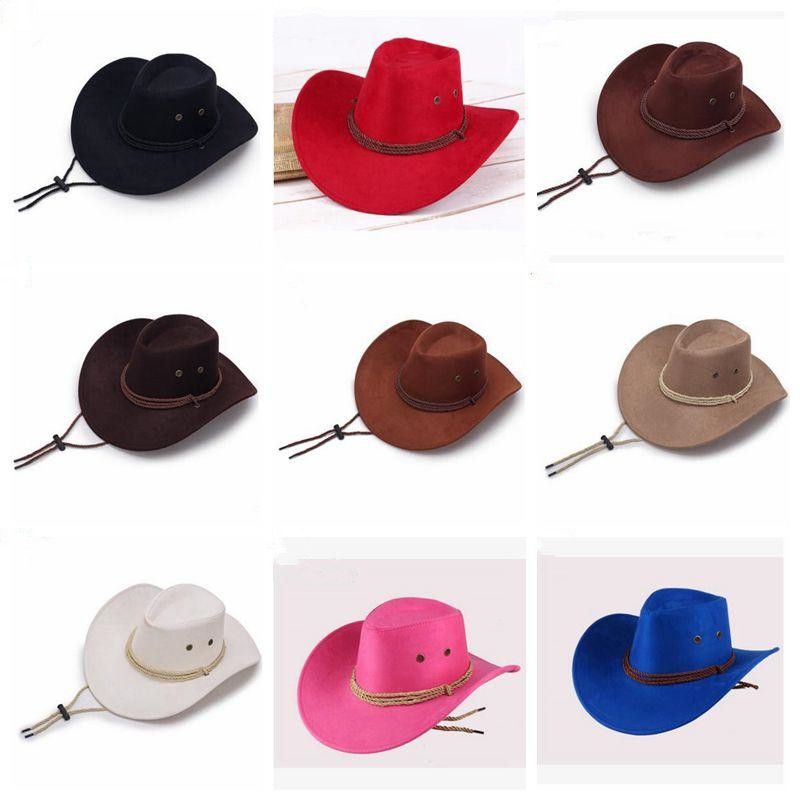 Western Cowboy Hats Men Retro Sun Visor Knight Hat Cowgirl Wide Brim ...