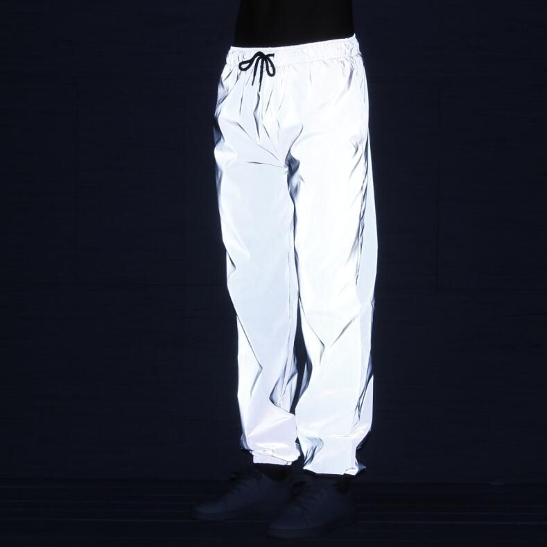 Pantalones de hip hop reflectantes para hombre Pantalones chándal Joggers Pantalones streetwear de hombre más pantalones para hombres