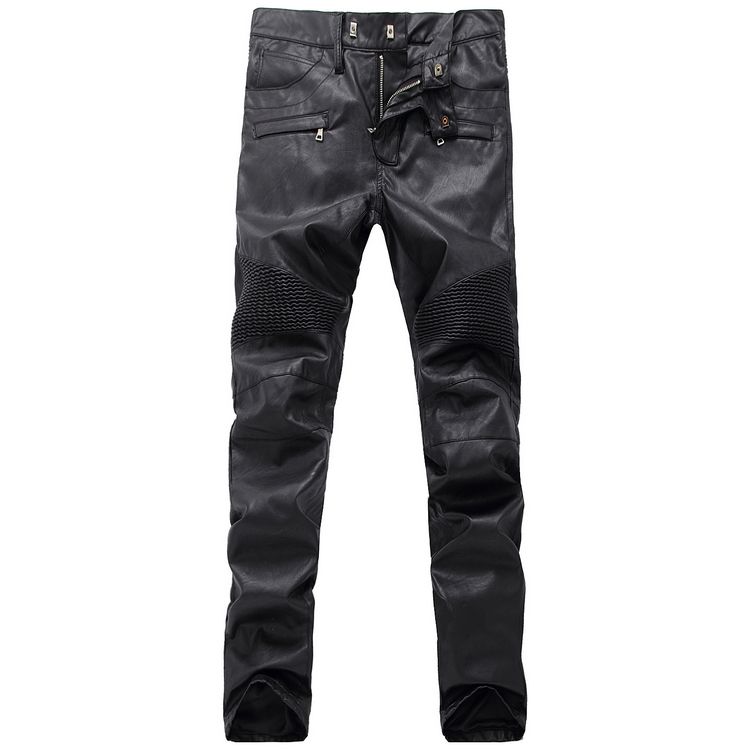 boys black leather pants