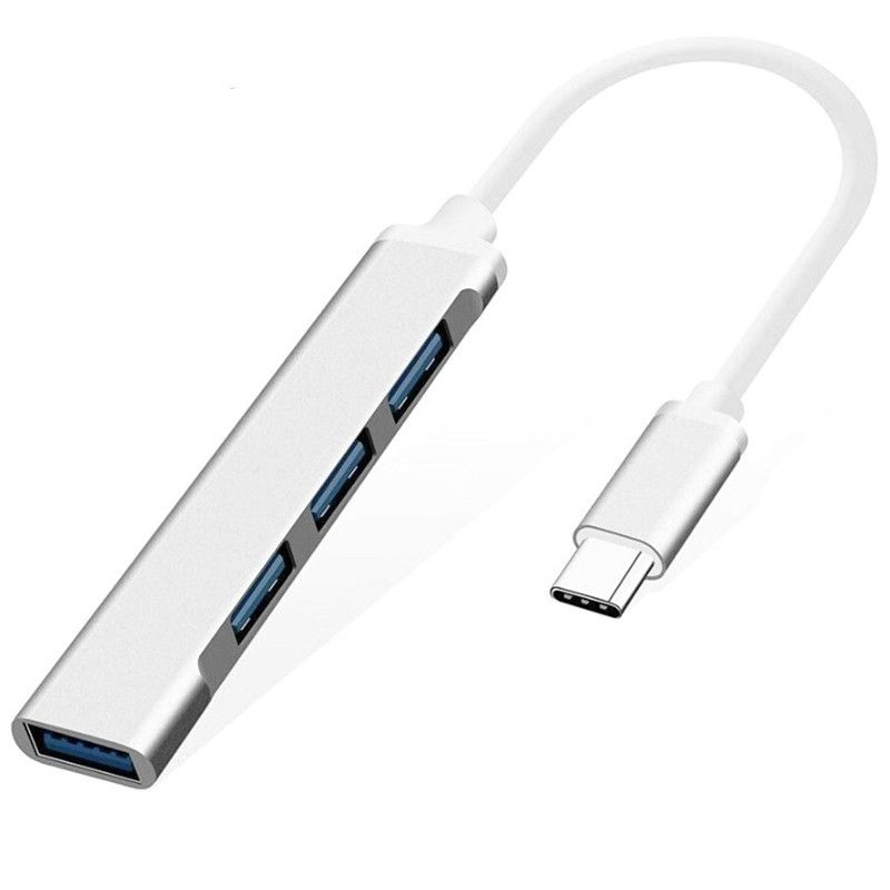 YI-YU Type C Aluminum Alloy 4 Port USB HUB 5Gbps Splitter USB C HUB OTG Adapter Laptop Accessories USB C Hub Color : USB C No Charger 