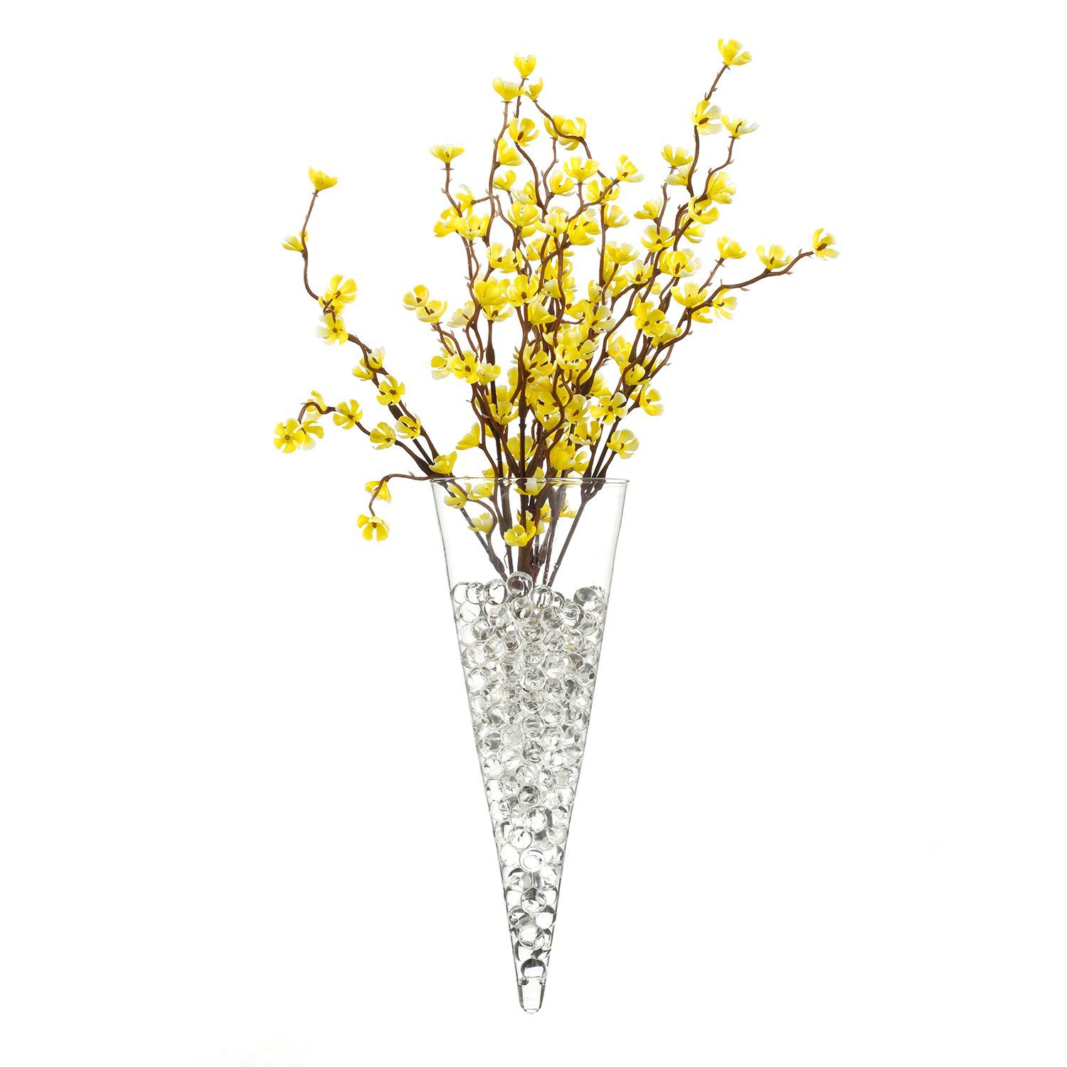 S 3 9 5h Cone Shape Glass Wall Vase For Water Plants Holders Wall