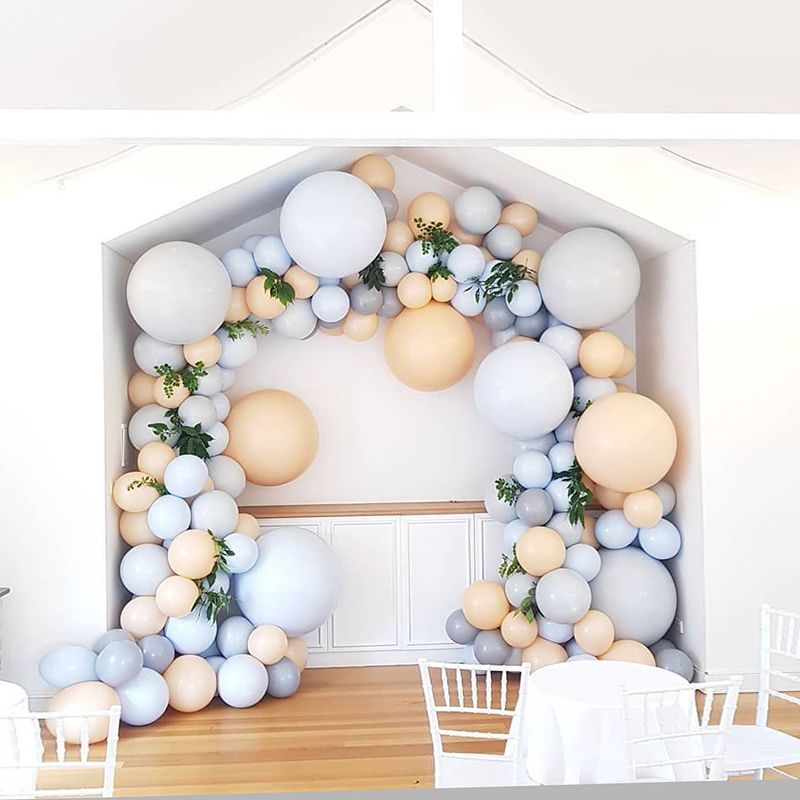 BLOOMWIN Arco Palloncini Arancio Pastello Grigio Ghirlanda Palloncini Albicocca Pesca Champagne Beige Compleanno Bambino Bambina Baby Shower Decorazioni Battesimo Bimbo Matrimonio Palloncini Addobbi 