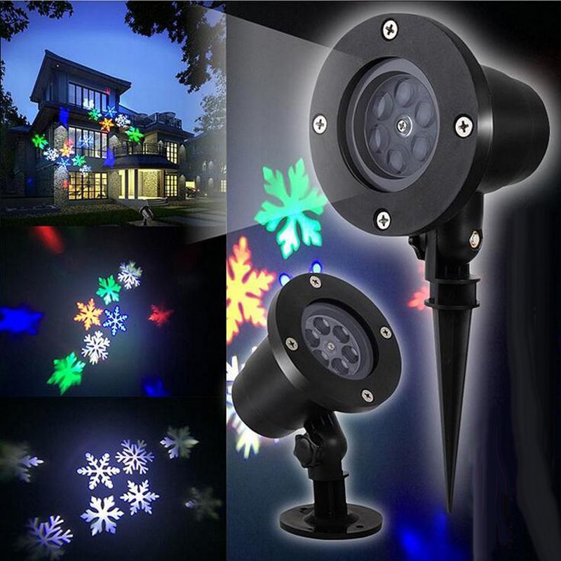 Lámpara de proyección de copo de nieve de luz de nieve LED LED LED de láser de césped a prueba de agua 