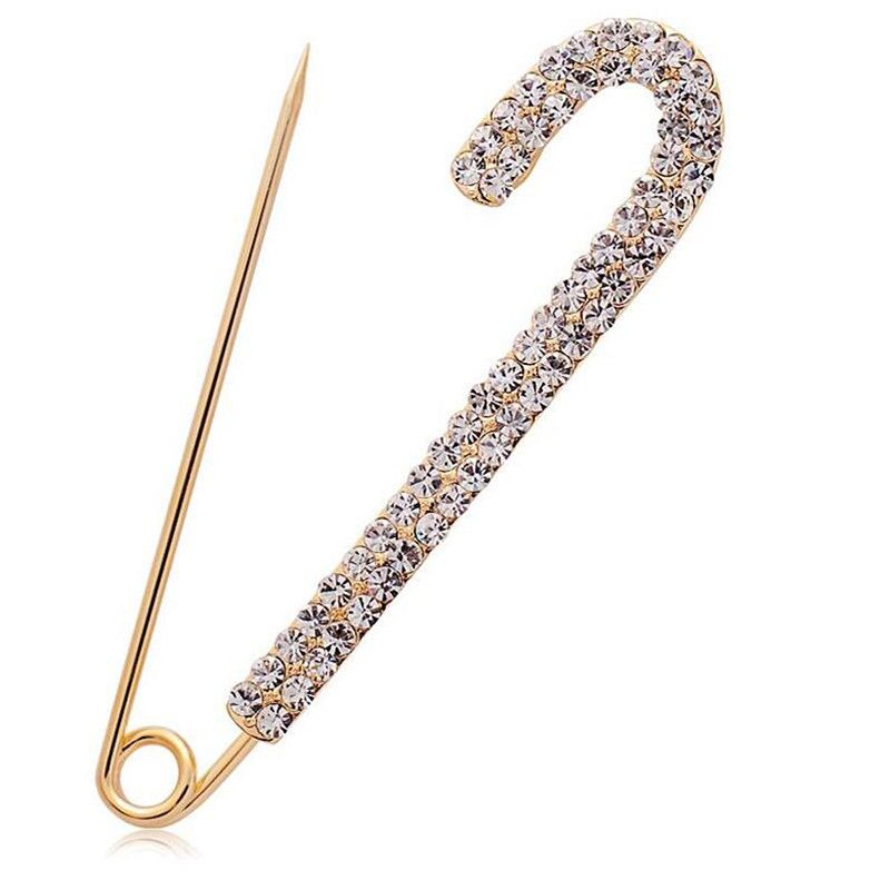 2020 Rhinestones Safety Pin Brooches Bow Crystal Big Pins Brooch For