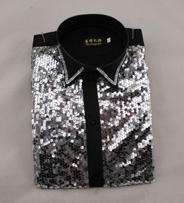 Compre Camisa Masculina Para Hombre Traje De Manga Larga Traje De Lentejuelas Rendimiento Traje De Baile Chorus Camisa Flash Dance Wear Camisa De Hombre A 46,13 € Del Caeley | DHgate.Com