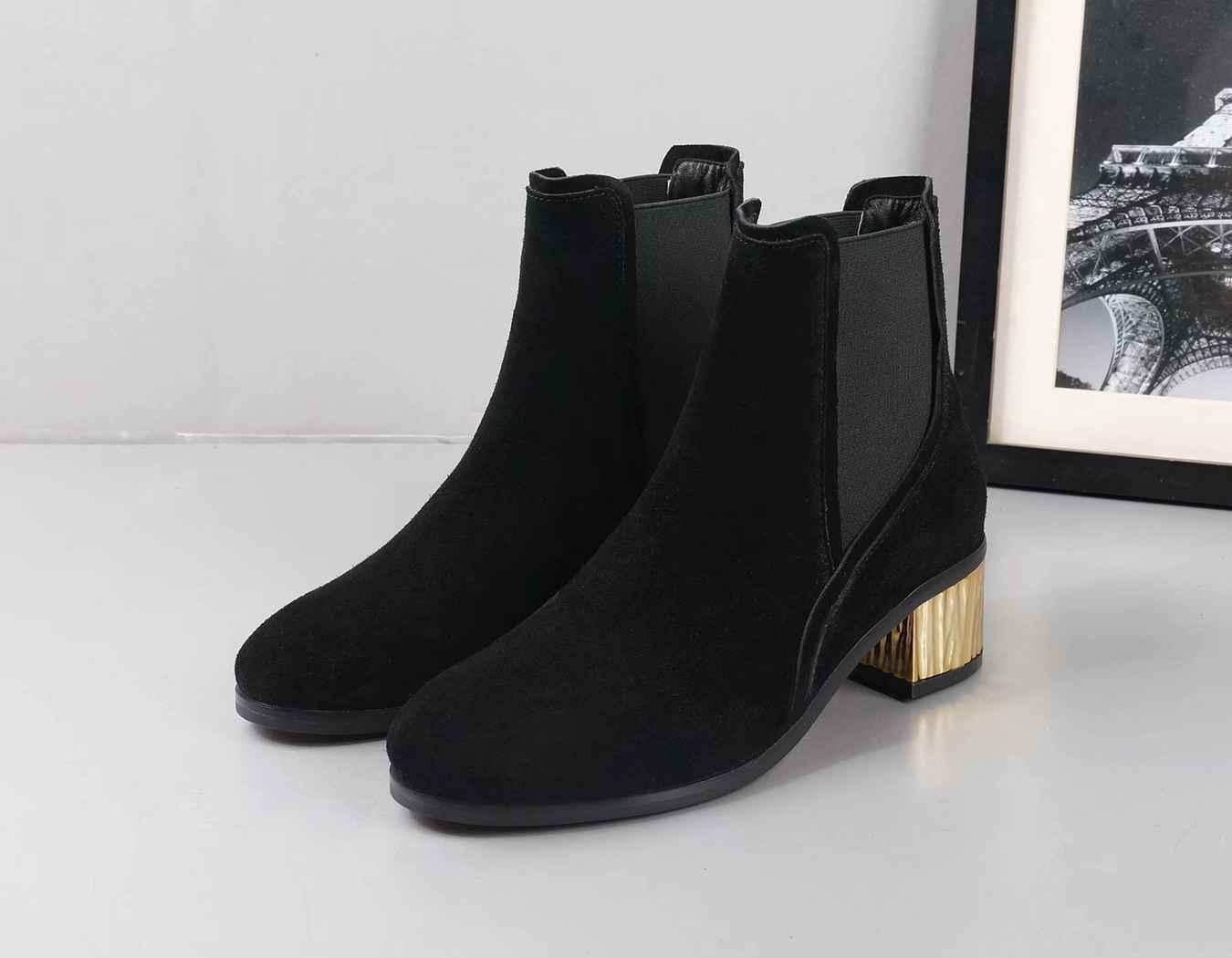 women's black ankle boots low heel