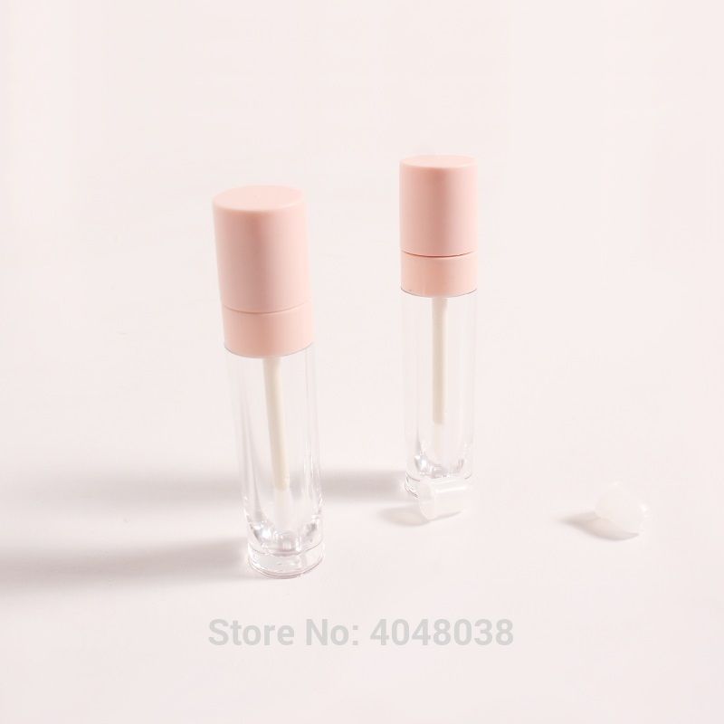 2021 Empty Lip Gloss Container Clear Bottle Pink Cap Lip Tube Container