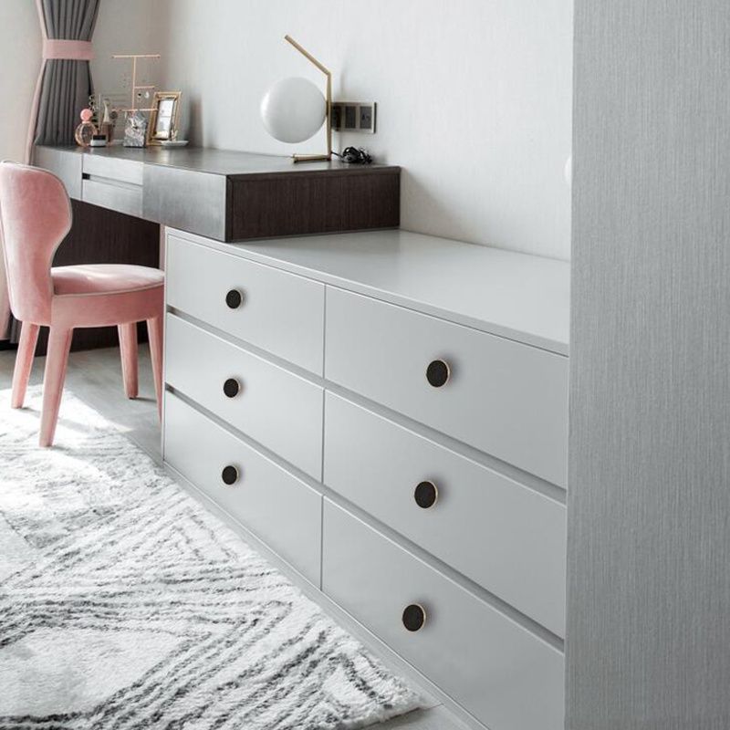 2019 Nordic Solid Brass Cabinet Knobs Pulls Black Leather Kitchen