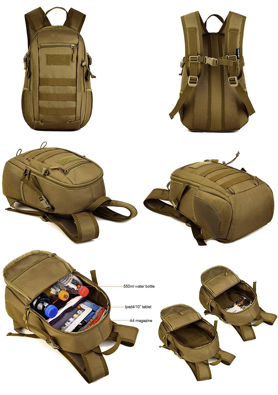 Compra Huntvp 10L Mochila Mini Militar MOLLE Mochila Mochila Equipo Táctico  Asalto Paquete De Bolsa Para La Caza Que Acampa Recorrido Senderismo Barato  | Entrega Rápida Y Calidad | Es.Dhgate