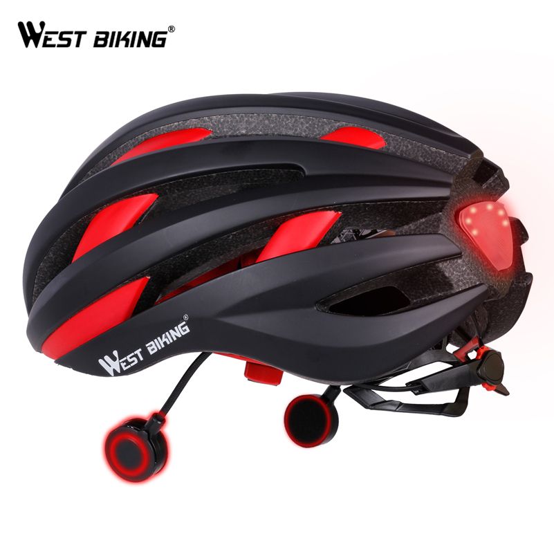 Compre Usb Al Oeste Bicicleta De Ciclo Del Casco De Bluetooth Del Camino De Mtb De La Bici Con Seguridad Led Luz Trasera De La Bici Del Casco De Navegacion Al Aire