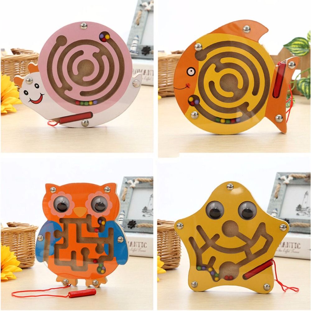 wooden magnetic maze