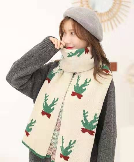 Deer Colorful Christmas Printing Scarf Warm Soft Fashion Scarf Shawl Spring Autumn Winter Kids Boys Girls