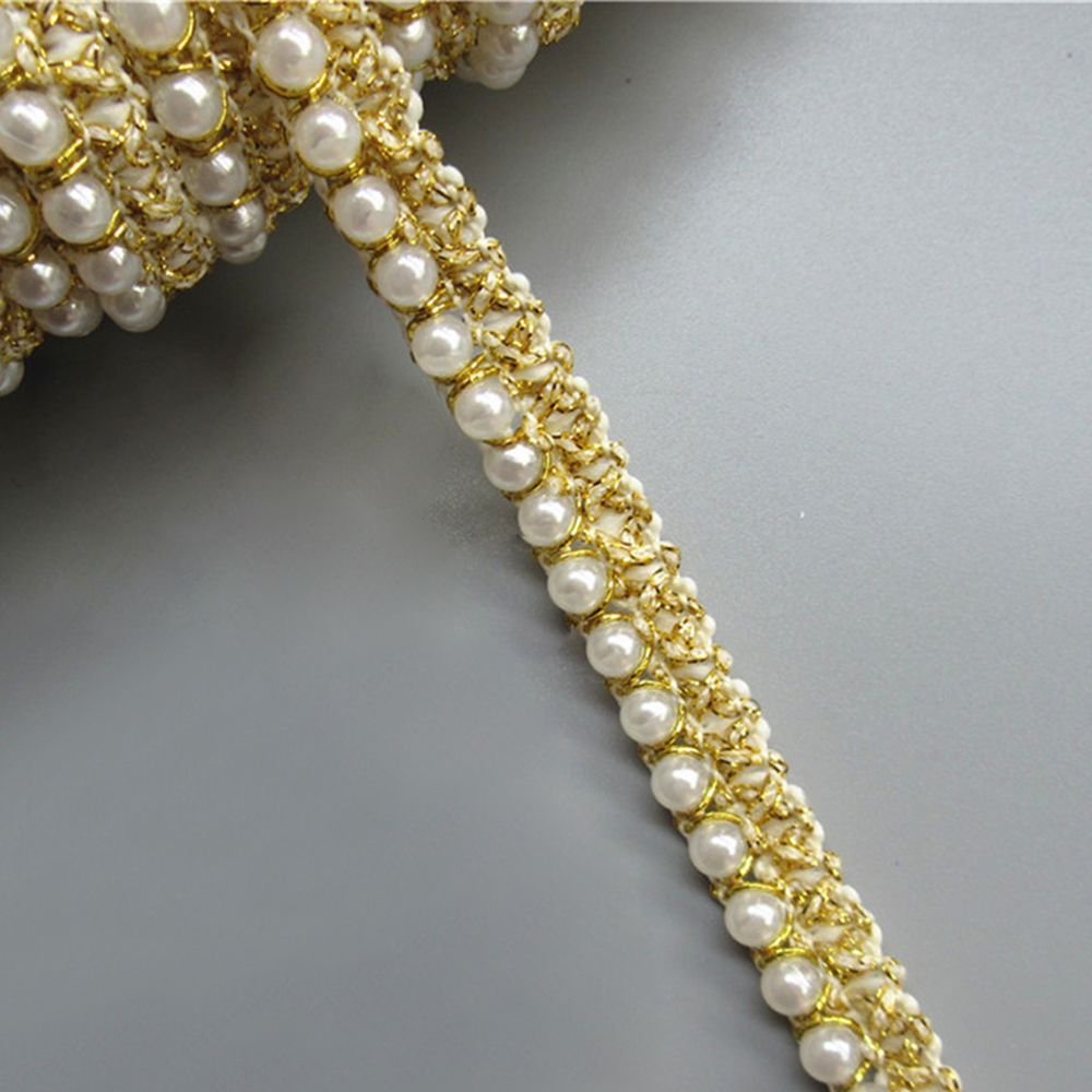 1M Perle Spitzenborte Randstreifen Perlen Band Hochzeit Braut DIY Nähen Handwerk