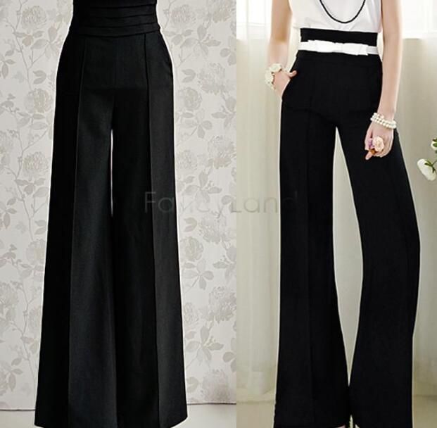 black high waist flare trousers