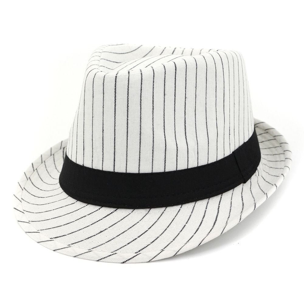 Design de moda Adulto Fita Preta Decoração Curto Brim Jazz Cap Fedora Chapéu de Viagem de