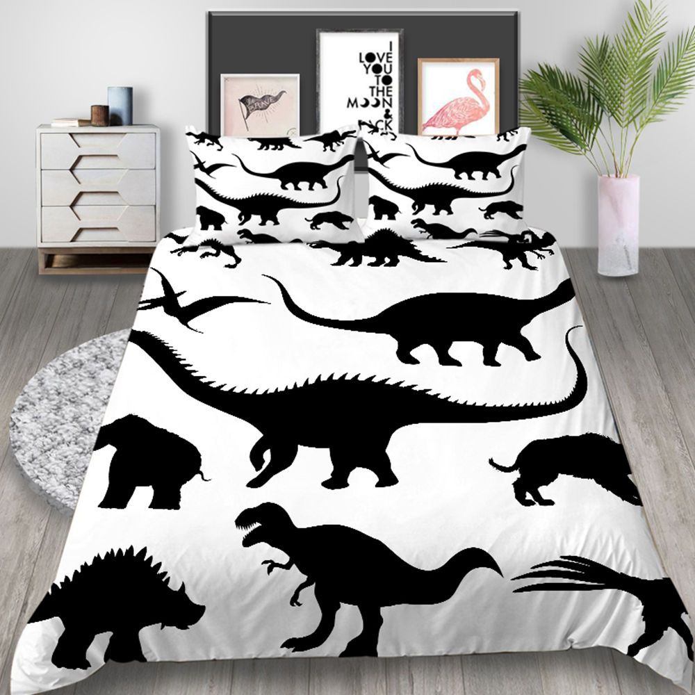 Double Size Bedding Set Dinosaur Printed Simple 3d Duvet Cover