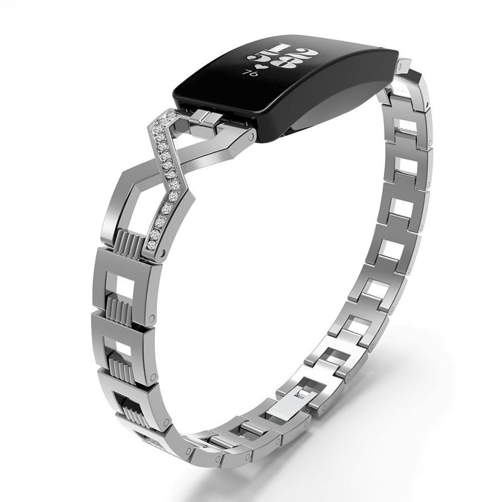 fitbit with stainless steel band