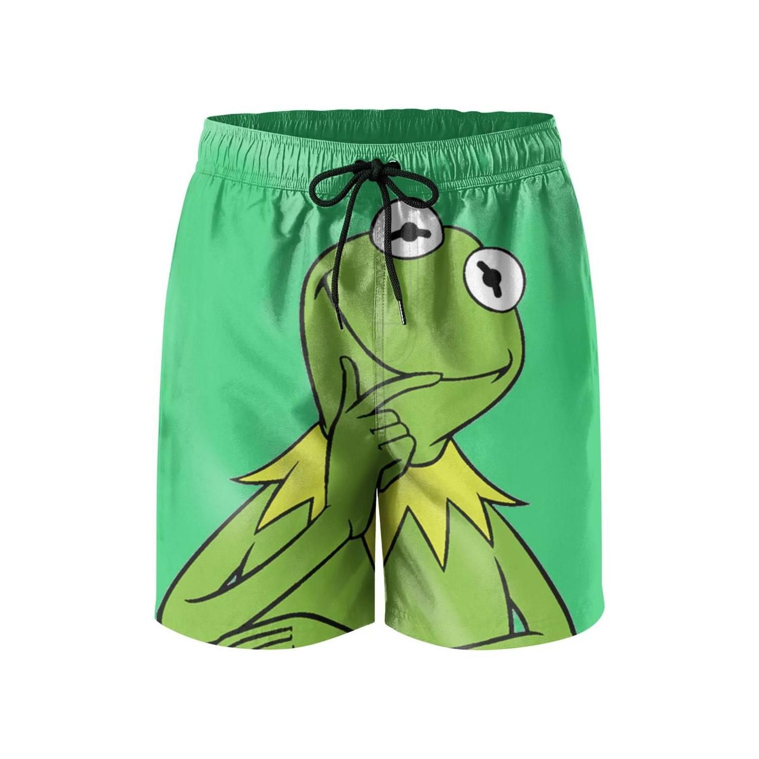 Mens Swim Trunks Kermit the Frog Thinking SportsJogger Shorts Beach Board Funny Swimwear Sesame Street Avatar Mens Swim Trunks Kermit the Frog Thinking SportsJogger Shorts Beach Board Funny Swimwear Sesame Street Avatar