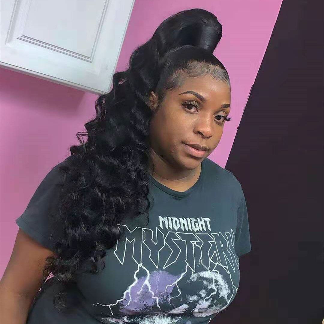 Hot Selling Human Hair Ponytail Virgin Brazilian Hair Long Wavy