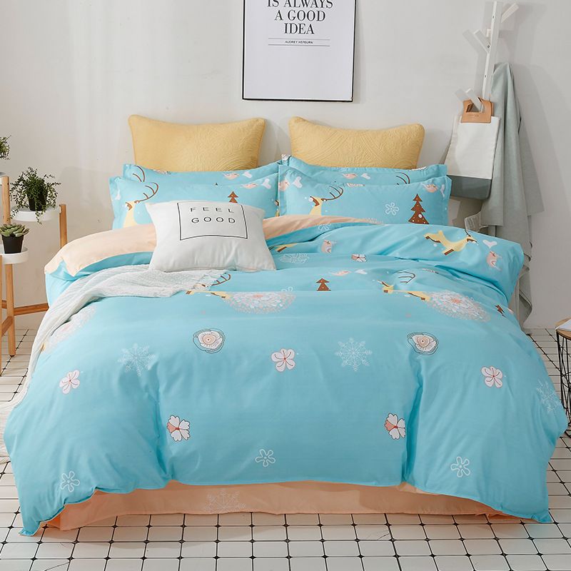 Green Leaf Bedding Set Duvet Cover Set Korean Bed Sheet Duvet