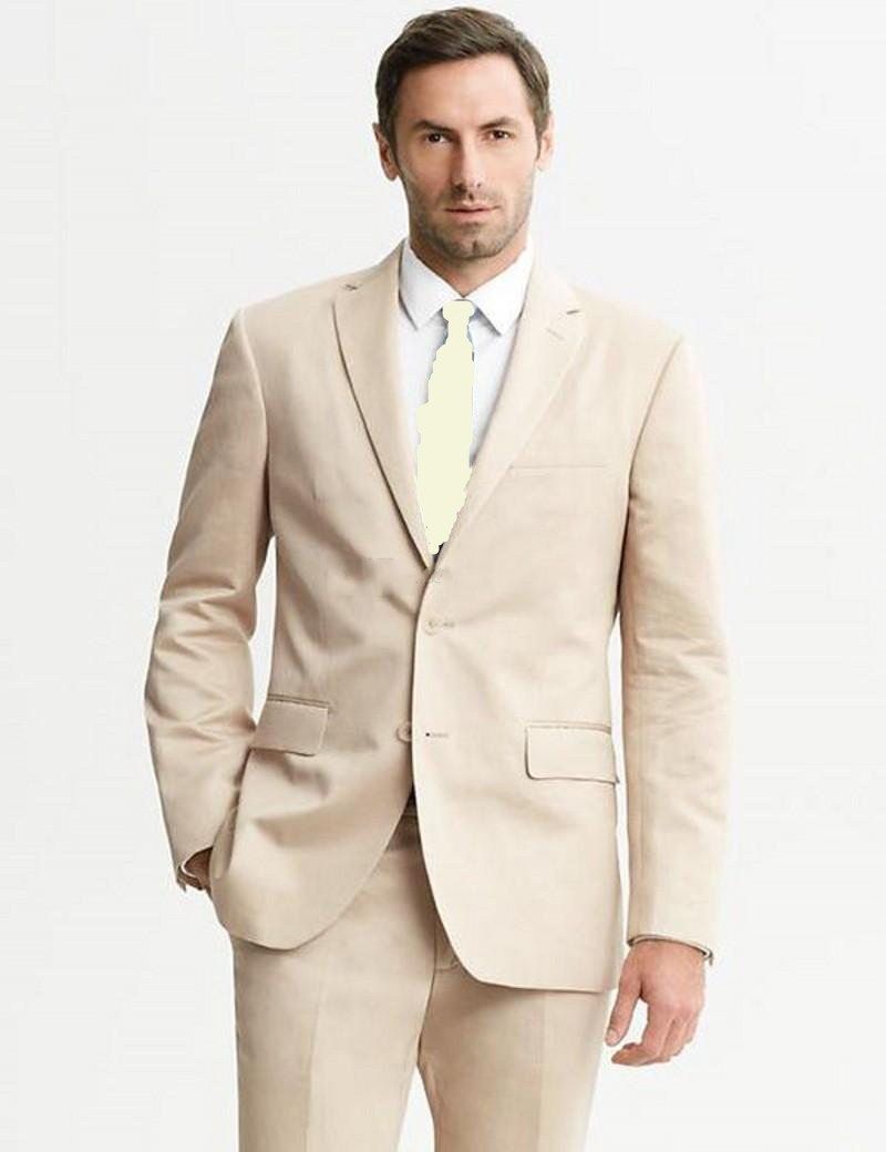 Acquistare Smoking Da Uomo Beige Bello Abiti Da Sposo Con Risvolto Slim Fit  Abiti Da Sposo Stile Nuovo Abito Da Uomo Daffari Cena / Abito Freccette  Giacca + Pantaloni + Cravatta 1200