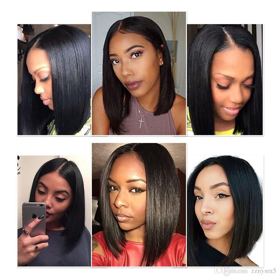 Short Lace Predecessor Wig Brazilian Straight Hair Bob Wig Before