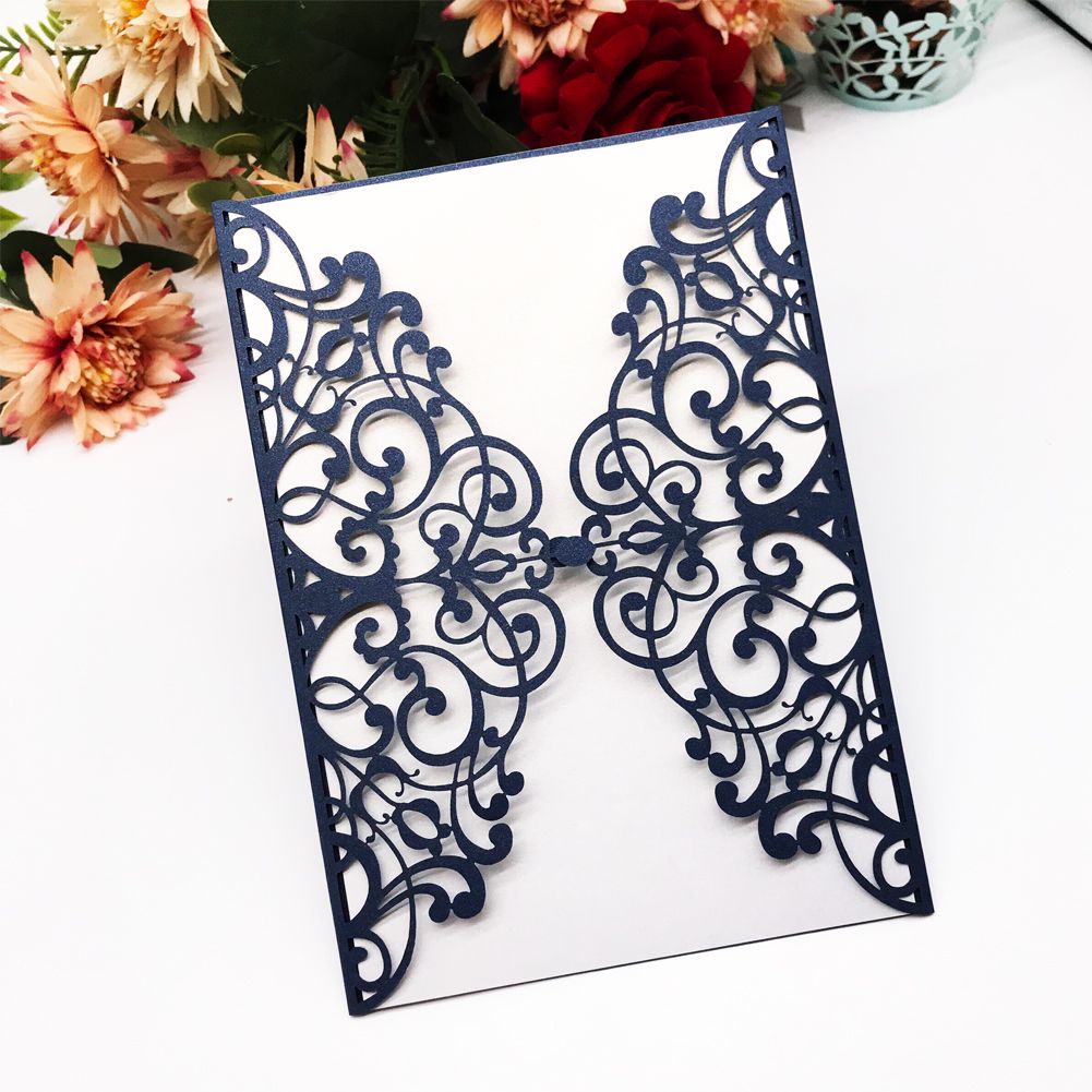 Hollow Laser Cut Wedding Invitation Cards Gift Card Fashion Design Apply To  Birthday Business Grand Events
