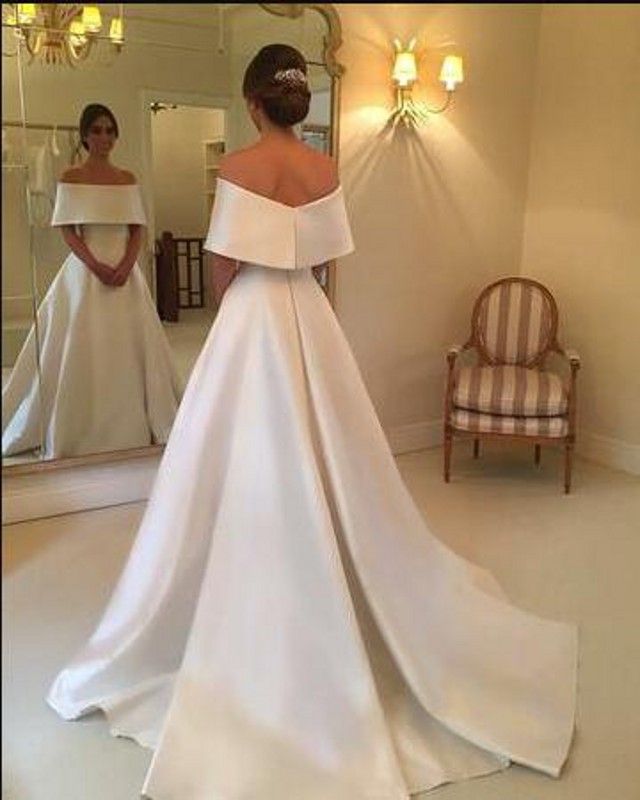 off the shoulder elegant wedding dress