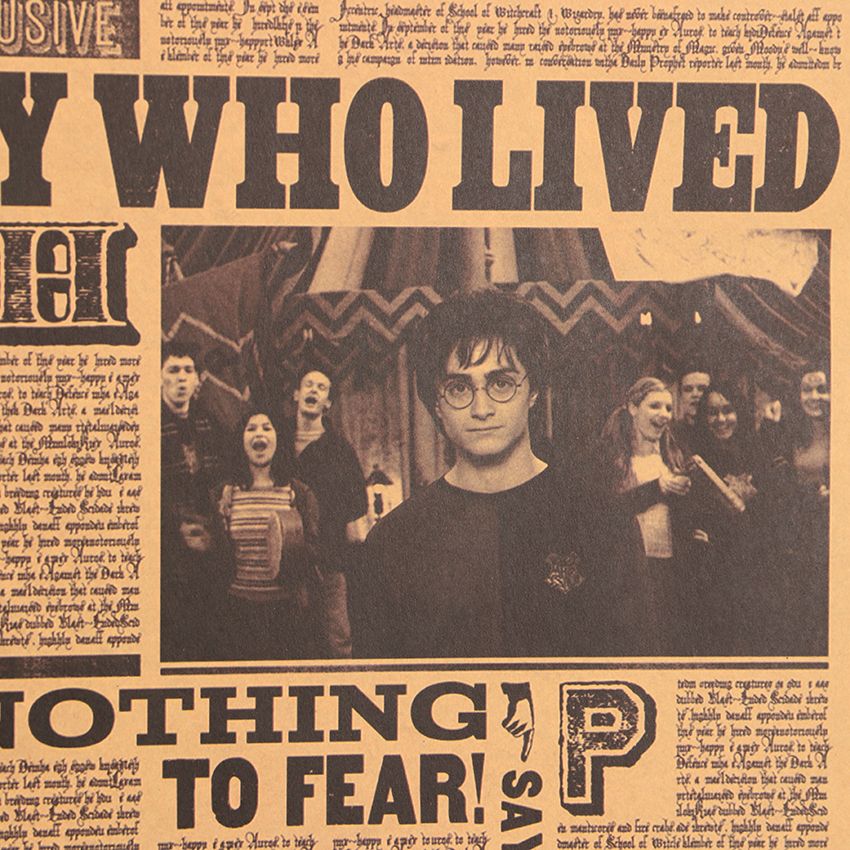 Daily Prophet Retro Poster Harry Potter Classic Movie Wall Sticker