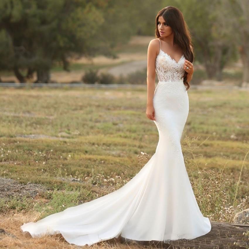 simple fit and flare wedding dress
