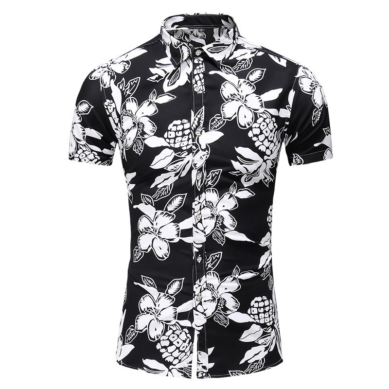 2020 M 6xl 7xl Mens Shirts Casual Slim Fit Hawaiian Shirt Men